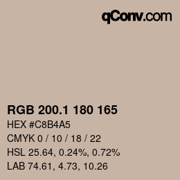 カラーコード: RGB 200.1 180 165 | qconv.com