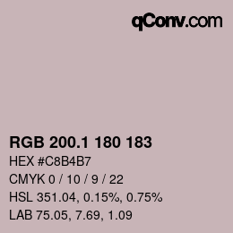 カラーコード: RGB 200.1 180 183 | qconv.com