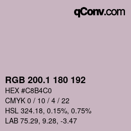 カラーコード: RGB 200.1 180 192 | qconv.com