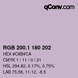 カラーコード: RGB 200.1 180 202 | qconv.com