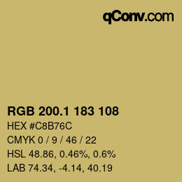 カラーコード: RGB 200.1 183 108 | qconv.com