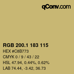 カラーコード: RGB 200.1 183 115 | qconv.com