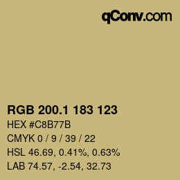Color code: RGB 200.1 183 123 | qconv.com