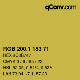 カラーコード: RGB 200.1 183 71 | qconv.com