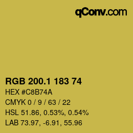 カラーコード: RGB 200.1 183 74 | qconv.com