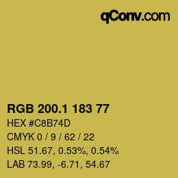 カラーコード: RGB 200.1 183 77 | qconv.com