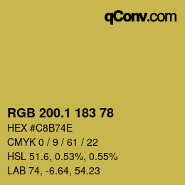 カラーコード: RGB 200.1 183 78 | qconv.com
