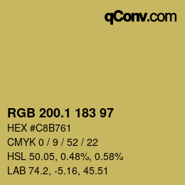 カラーコード: RGB 200.1 183 97 | qconv.com