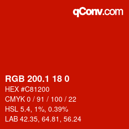 カラーコード: RGB 200.1 18 0 | qconv.com