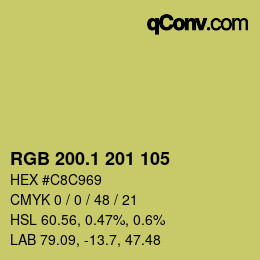 カラーコード: RGB 200.1 201 105 | qconv.com