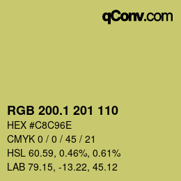 カラーコード: RGB 200.1 201 110 | qconv.com