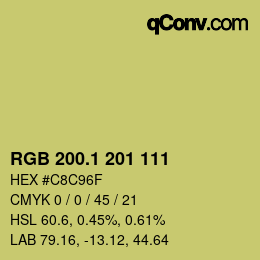 カラーコード: RGB 200.1 201 111 | qconv.com