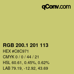 カラーコード: RGB 200.1 201 113 | qconv.com