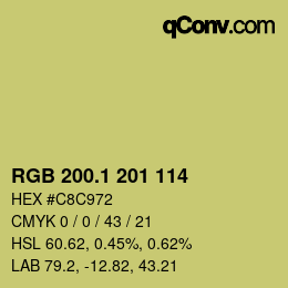 カラーコード: RGB 200.1 201 114 | qconv.com