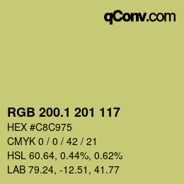 カラーコード: RGB 200.1 201 117 | qconv.com