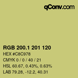 カラーコード: RGB 200.1 201 120 | qconv.com