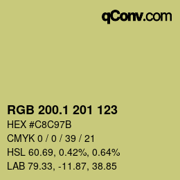Color code: RGB 200.1 201 123 | qconv.com