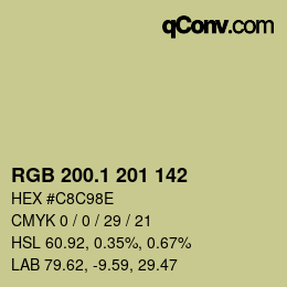 カラーコード: RGB 200.1 201 142 | qconv.com