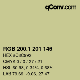 Color code: RGB 200.1 201 146 | qconv.com