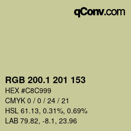 Color code: RGB 200.1 201 153 | qconv.com