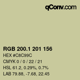 Color code: RGB 200.1 201 156 | qconv.com