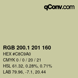 Color code: RGB 200.1 201 160 | qconv.com