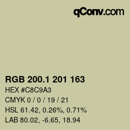 カラーコード: RGB 200.1 201 163 | qconv.com