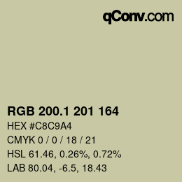 カラーコード: RGB 200.1 201 164 | qconv.com