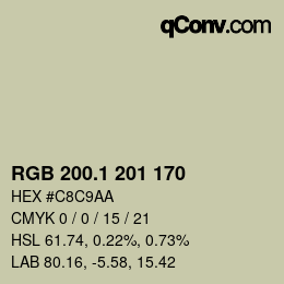 Color code: RGB 200.1 201 170 | qconv.com