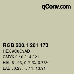 Color code: RGB 200.1 201 173 | qconv.com