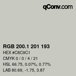 Color code: RGB 200.1 201 193 | qconv.com