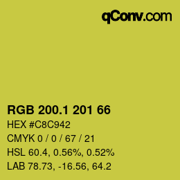 カラーコード: RGB 200.1 201 66 | qconv.com