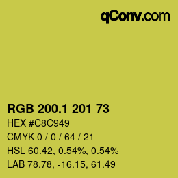カラーコード: RGB 200.1 201 73 | qconv.com