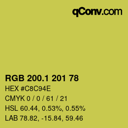 カラーコード: RGB 200.1 201 78 | qconv.com