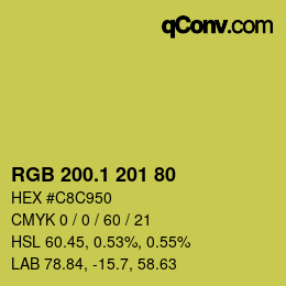 カラーコード: RGB 200.1 201 80 | qconv.com