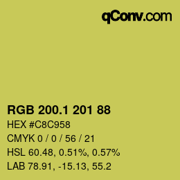 カラーコード: RGB 200.1 201 88 | qconv.com