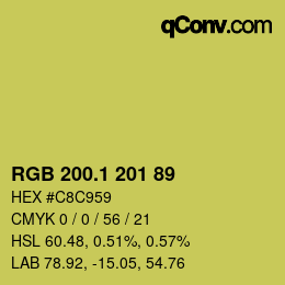 カラーコード: RGB 200.1 201 89 | qconv.com