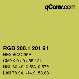 カラーコード: RGB 200.1 201 91 | qconv.com