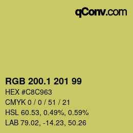 カラーコード: RGB 200.1 201 99 | qconv.com