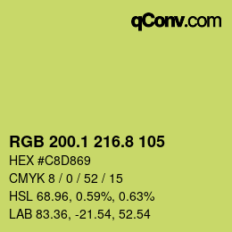 カラーコード: RGB 200.1 216.8 105 | qconv.com