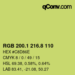 カラーコード: RGB 200.1 216.8 110 | qconv.com