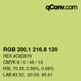 カラーコード: RGB 200.1 216.8 120 | qconv.com
