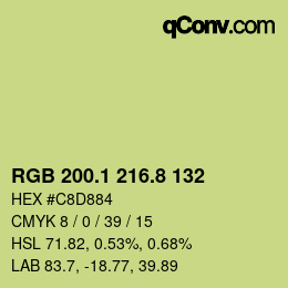 Código de color: RGB 200.1 216.8 132 | qconv.com