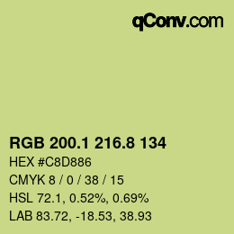 カラーコード: RGB 200.1 216.8 134 | qconv.com