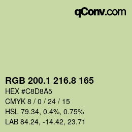 Code couleur: RGB 200.1 216.8 165 | qconv.com