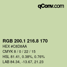Código de color: RGB 200.1 216.8 170 | qconv.com