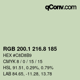 カラーコード: RGB 200.1 216.8 185 | qconv.com