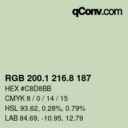 Color code: RGB 200.1 216.8 187 | qconv.com