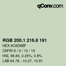 Color code: RGB 200.1 216.8 191 | qconv.com