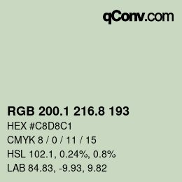 カラーコード: RGB 200.1 216.8 193 | qconv.com